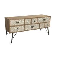 møbler 120 x 40 x 61 cm Gran Natur Metal Hvid