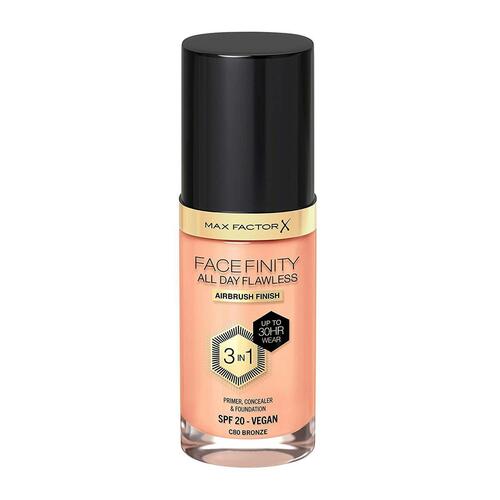 Cremet Make Up Foundation Max Factor Facefinity 3-i-1 Spf 20 Nº 80 Bronze 30 ml