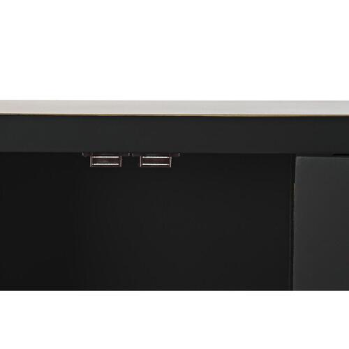 Konsol Hvid Sort Gylden Metal Gran Træ MDF 63 x 28 x 83 cm