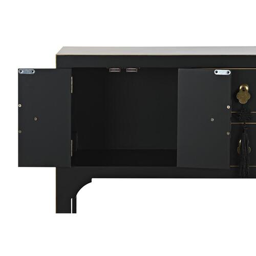 Konsol Hvid Sort Gylden Metal Gran Træ MDF 63 x 28 x 83 cm