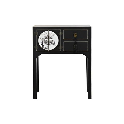 Konsol Hvid Sort Gylden Metal Gran Træ MDF 63 x 28 x 83 cm
