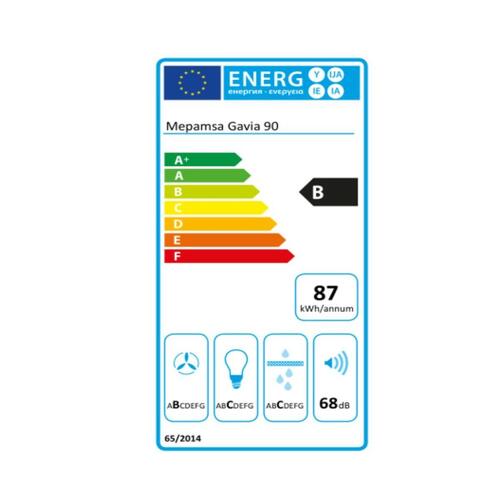 Konventions-emhætte Mepamsa 320.0528.014 90 cm 740 m3/h 53 dB 250W Stål B