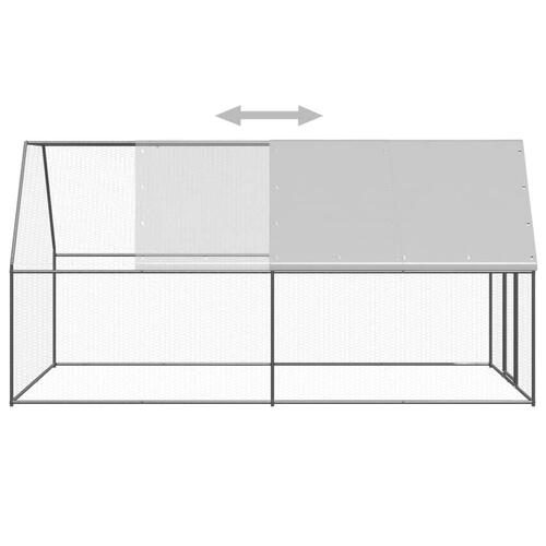 Udendørs hønsegård 2x4x2 m galvaniseret stål