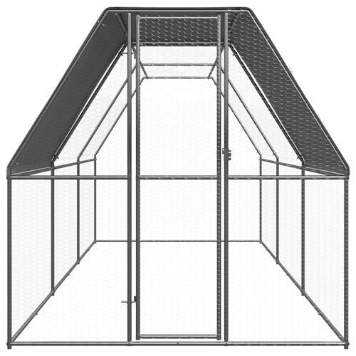 Udendørs hønsegård 2x6x2 m galvaniseret stål