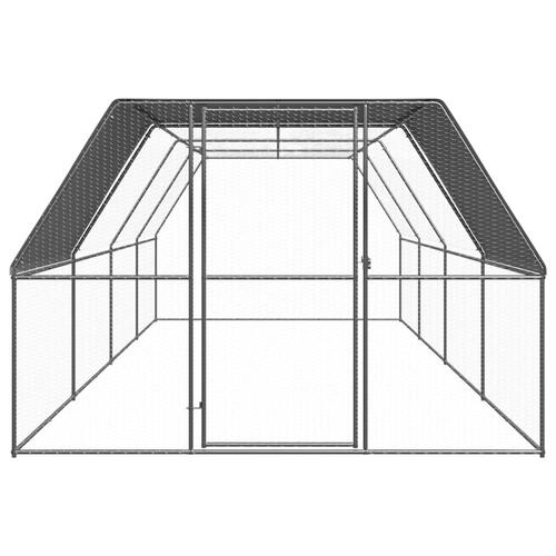 Udendørs hønsegård 3x8x2 m galvaniseret stål