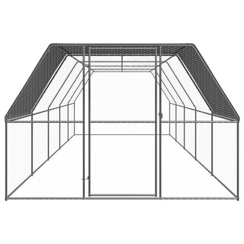 Udendørs hønsegård 3x10x2 m galvaniseret stål