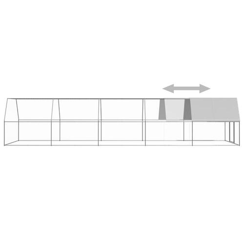 Udendørs hønsegård 3x10x2 m galvaniseret stål