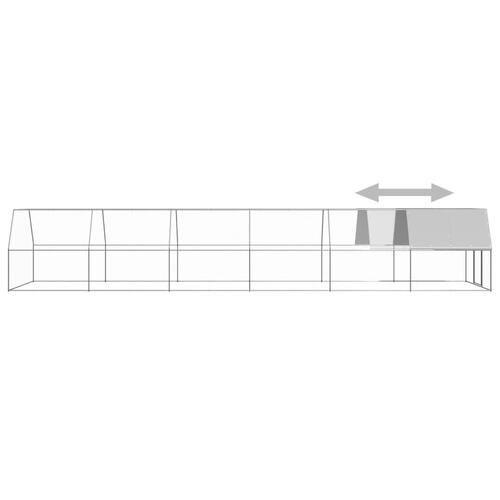 Udendørs hønsegård 3x12x2 m galvaniseret stål