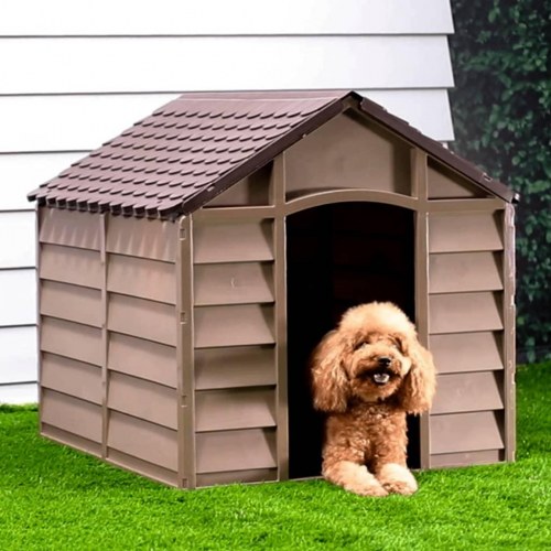 Hundehus 86×84×82 cm i polypropylen - brun