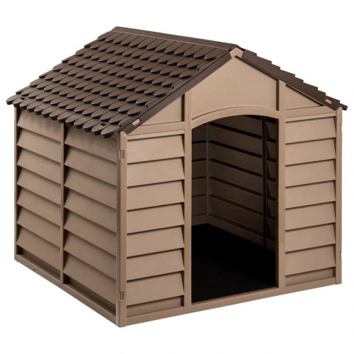 Hundehus 86×84×82 cm i polypropylen - brun