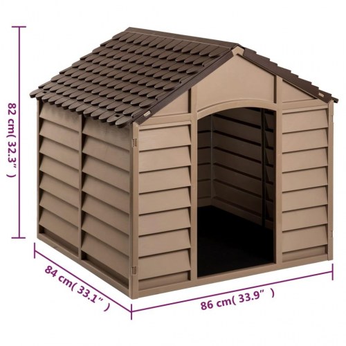 Hundehus 86×84×82 cm i polypropylen - brun