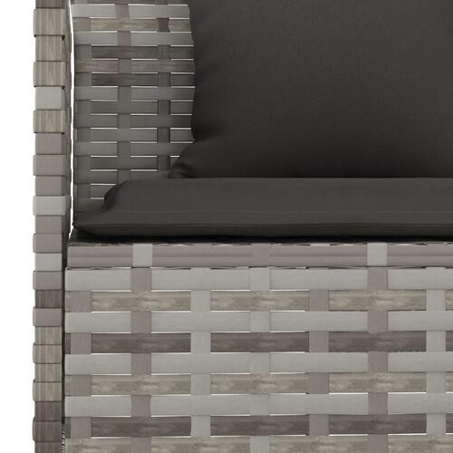 L-formet havesofa med hynder polyrattan grå