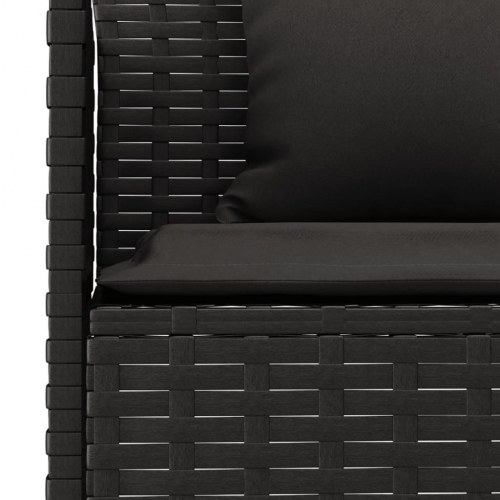 L-formet havesofa med hynder polyrattan sort