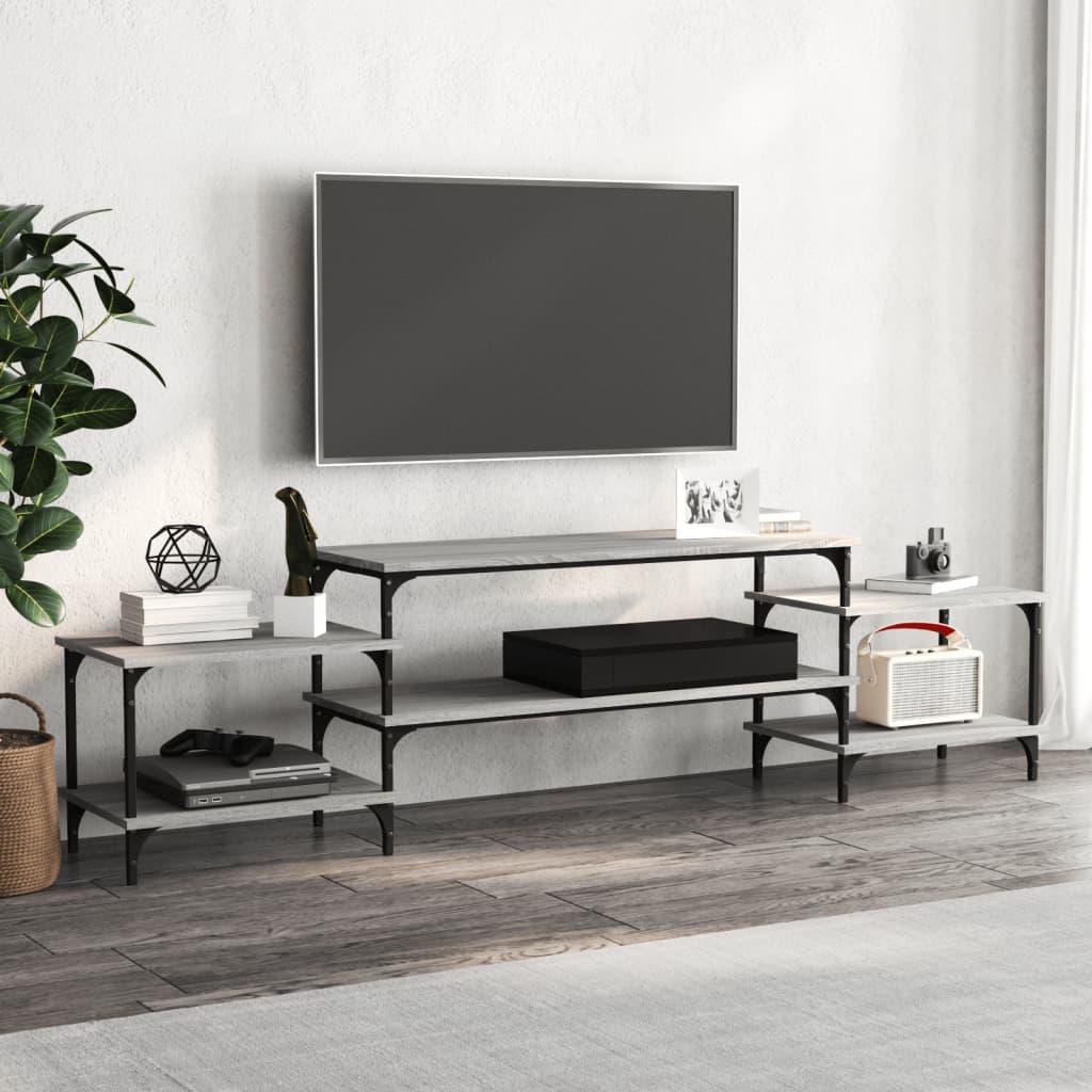 Tv-bord 197x35x55 cm konstrueret træ grå sonoma-eg
