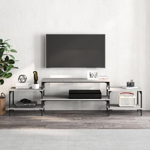Tv-bord 197x35x55 cm konstrueret træ grå sonoma-eg