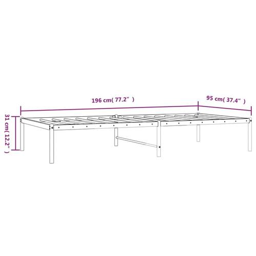 Sengeramme 90x190 cm metal sort