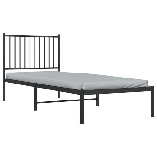 Sengeramme med sengegavl 80x200 cm metal sort