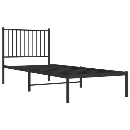 Sengeramme med sengegavl 80x200 cm metal sort