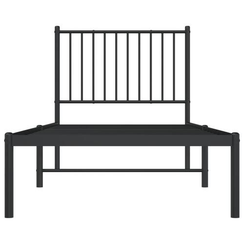 Sengeramme med sengegavl 80x200 cm metal sort