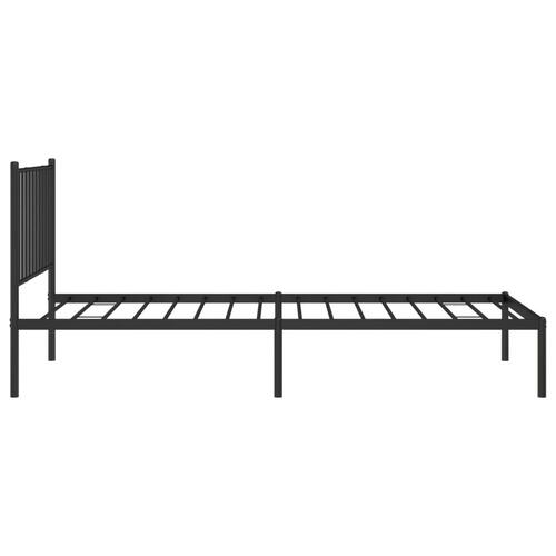 Sengeramme med sengegavl 80x200 cm metal sort