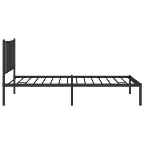 Sengeramme med sengegavl 90 x 190 cm - metal, sort