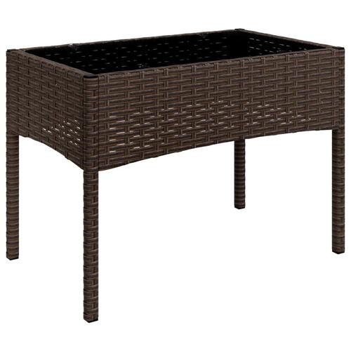 Loungesæt til haven 4 dele med hynder polyrattan brun