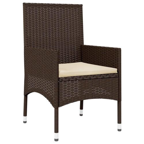 Loungesæt til haven 4 dele med hynder polyrattan brun