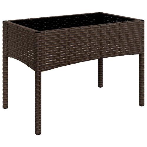 Loungesæt til haven 4 dele med hynder polyrattan brun