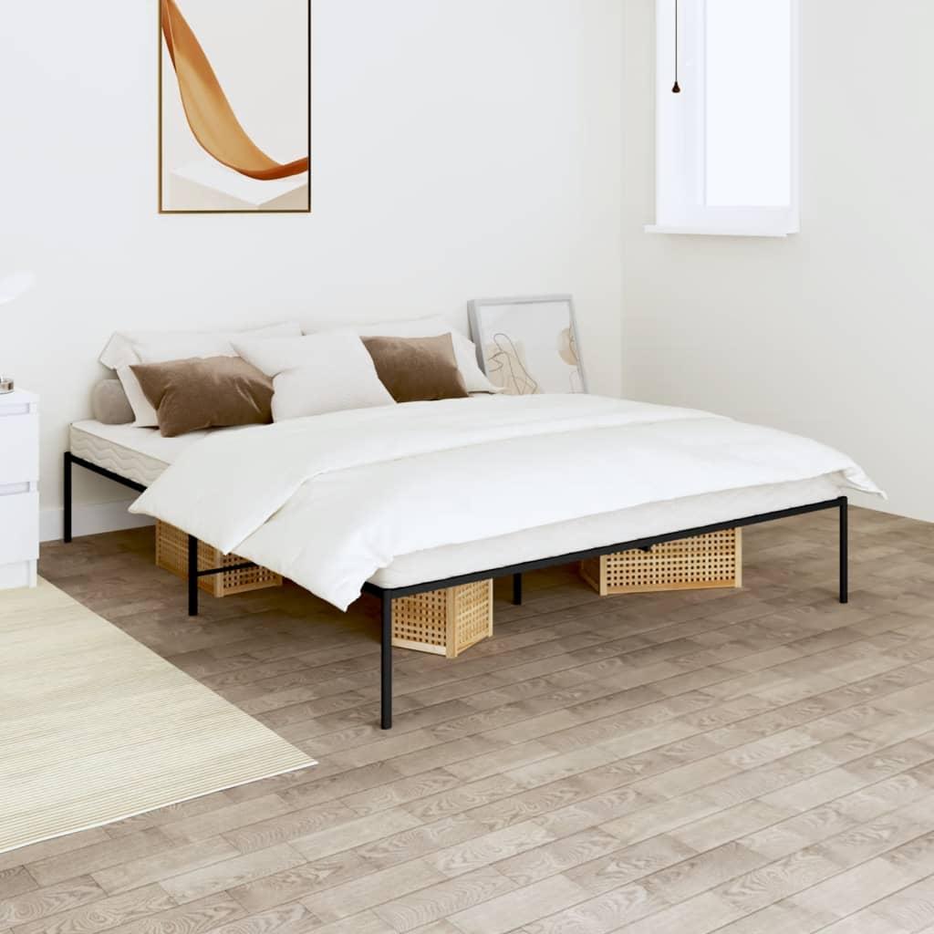Sengeramme 140x200 cm metal sort