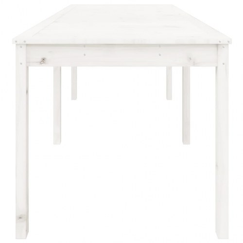 Havebord i massivt fyrretræ - hvid, 159,5 × 82,5 × 76 cm
