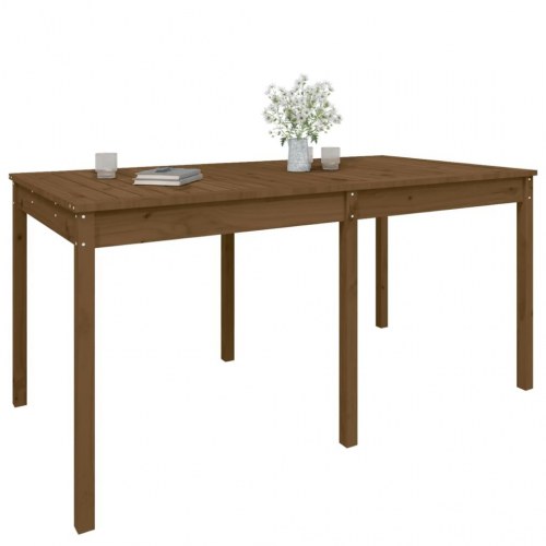 Havebord i massivt fyrretræ - 159,5 × 82,5 × 76 cm, gyldenbrun