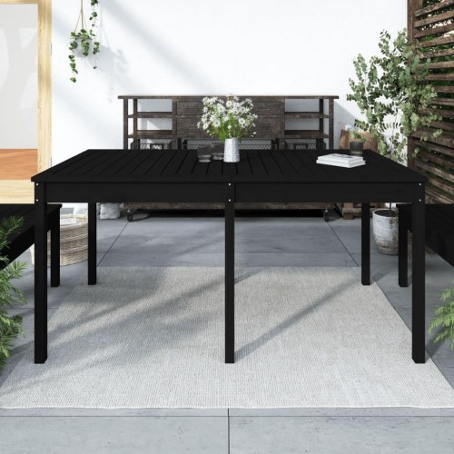 Havebord 159,5x82,5x76 cm massivt fyrretræ sort