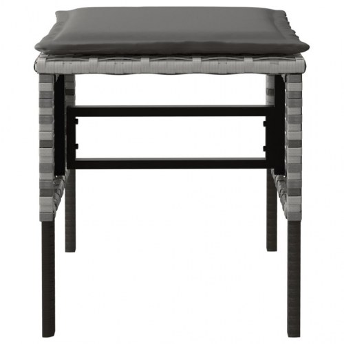 Fodskamler med hynder 4 stk. til haven polyrattan grå