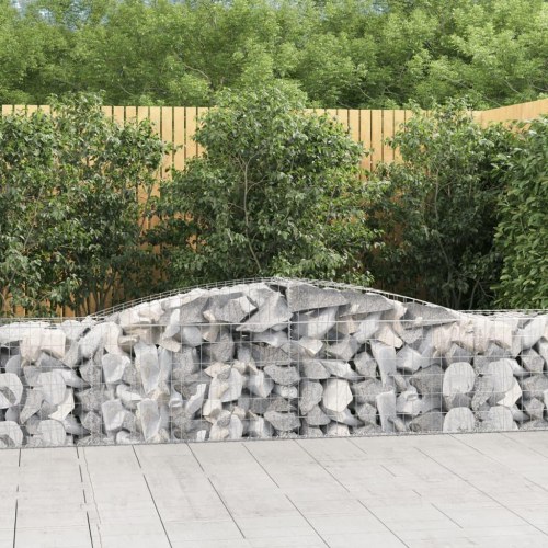 Buede gabionkurve - 2 stk. 400×50×60/80 cm i galvaniseret jern
