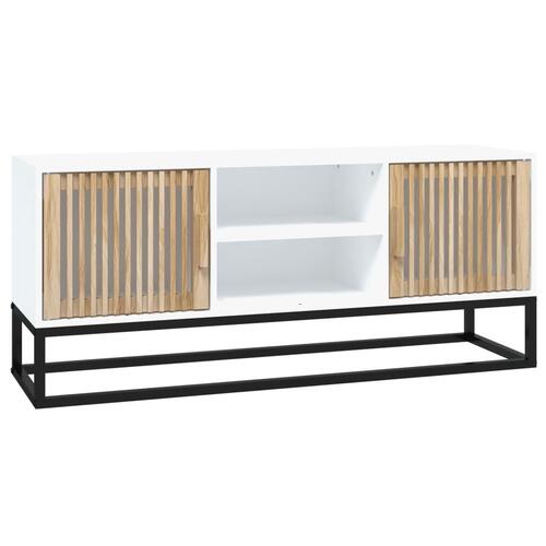Tv-bord 105x30x45 cm konstrueret træ og jern hvid