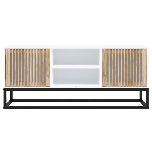 Tv-bord 105x30x45 cm konstrueret træ og jern hvid