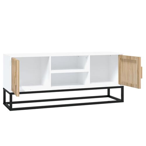 Tv-bord 105x30x45 cm konstrueret træ og jern hvid