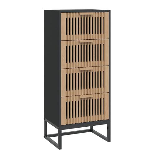 Kommode 40x30x95 cm konstrueret træ sort