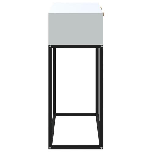 Konsolbord 80x30x75 cm konstrueret træ og jern hvid