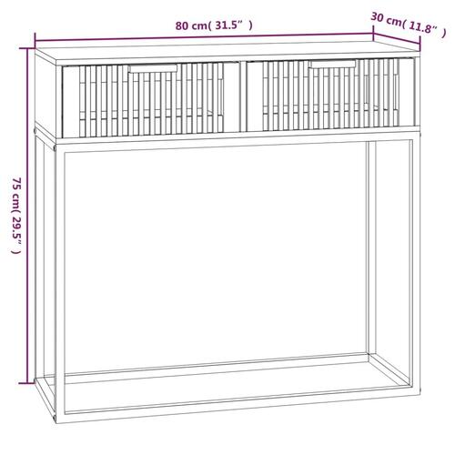 Konsolbord 80x30x75 cm konstrueret træ og jern hvid