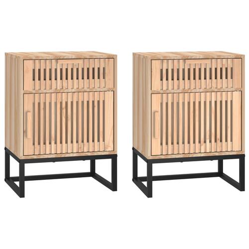 Sengeborde 2 stk. 40x30x55,5 cm konstrueret træ og jern