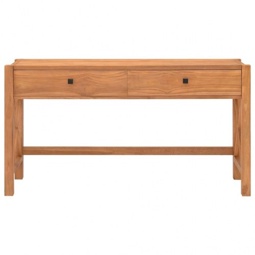 Skrivebord med skuffer 120x40x75 cm massivt teaktræ