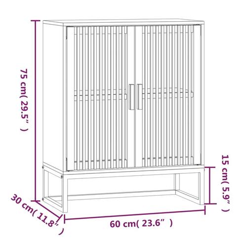 Skænk 60x30x75 cm konstrueret træ sort