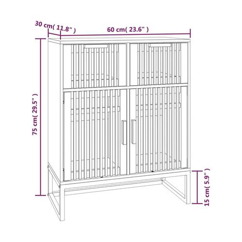 Skænk 60x30x75 cm konstrueret træ sort