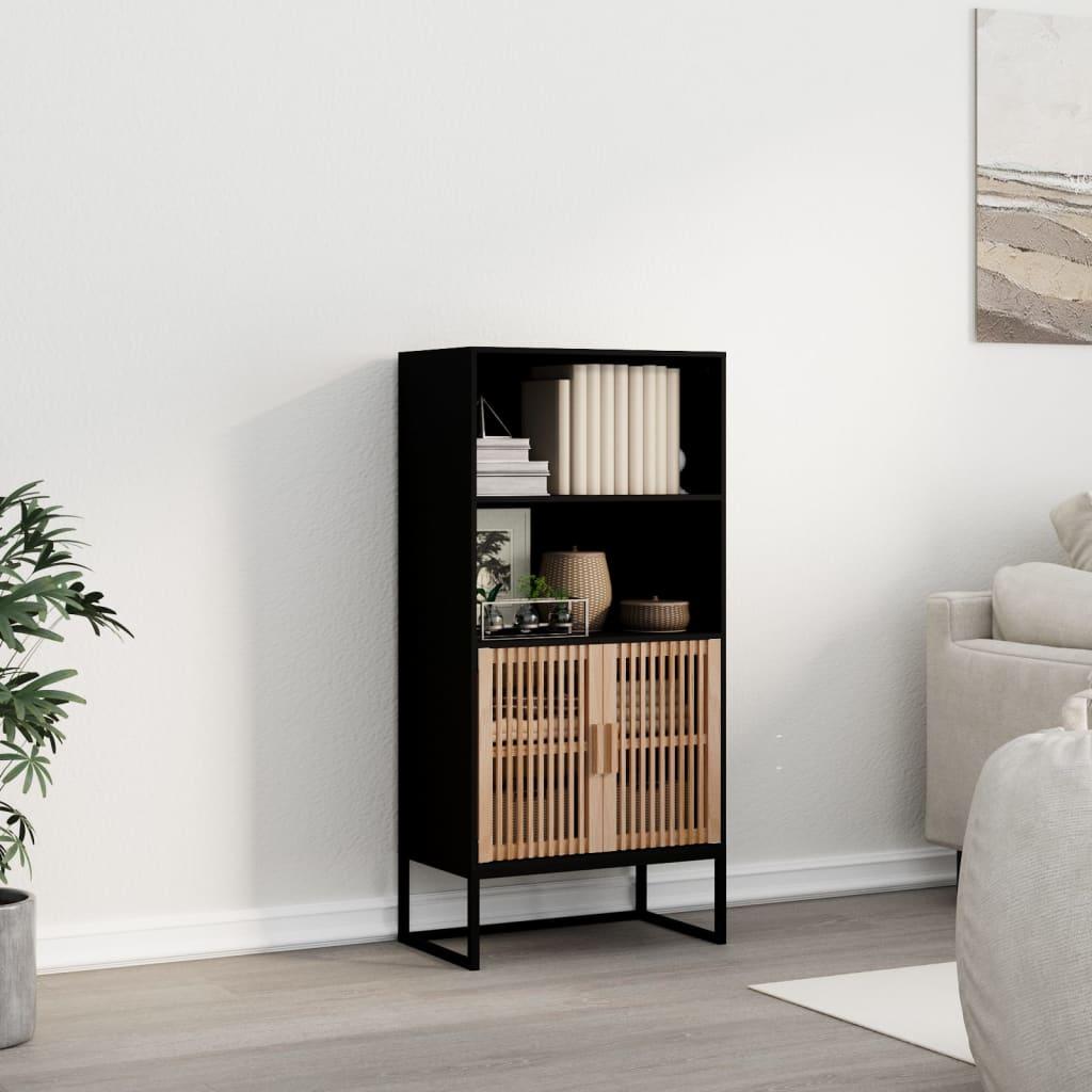 Højskab 60x35x125 cm konstrueret træ sort billede
