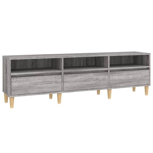 Tv-bord 150x30x44,5 cm konstrueret træ grå sonoma-eg