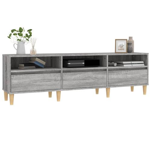 Tv-bord 150x30x44,5 cm konstrueret træ grå sonoma-eg