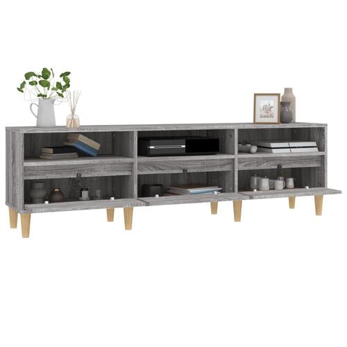 Tv-bord 150x30x44,5 cm konstrueret træ grå sonoma-eg