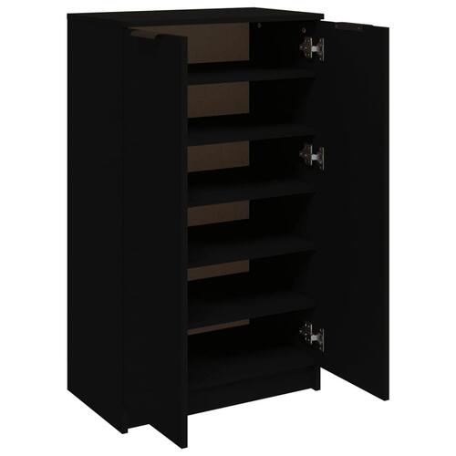 Skoskab 59x35x100 cm konstrueret træ sort