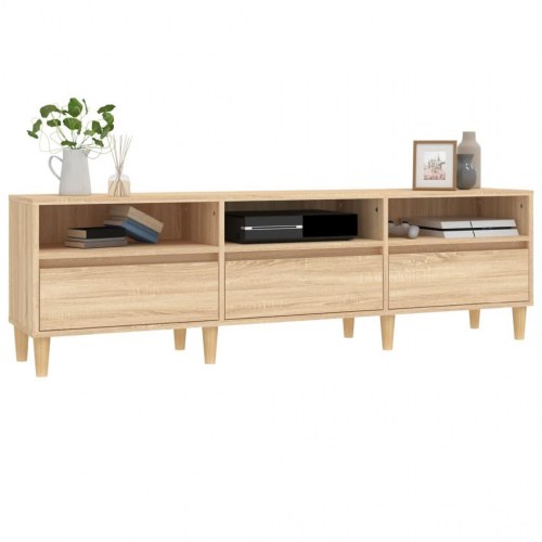 Tv-bord 150x30x44,5 cm konstrueret træ sonoma-eg